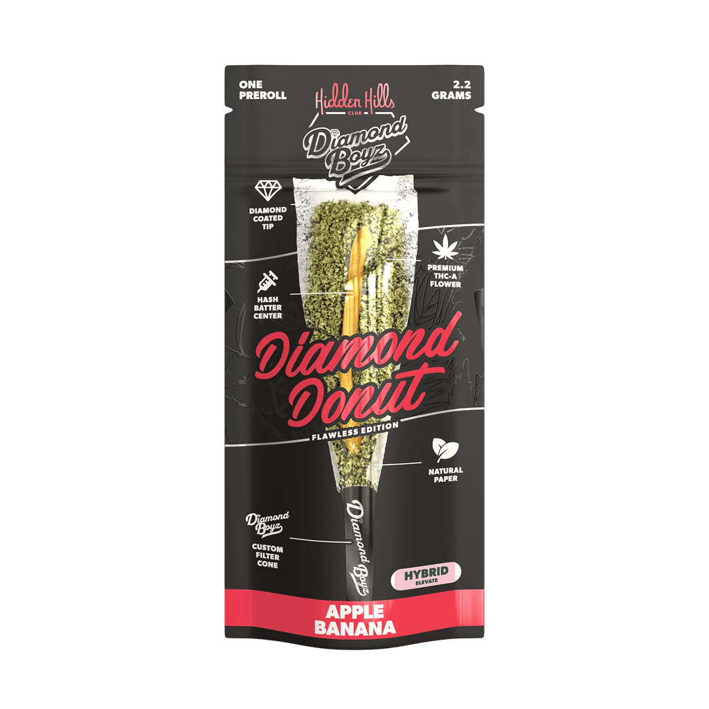 2.2G Diamond Donut Pre Rolls - Apple Banana - Hybrid - Bandit Distribution