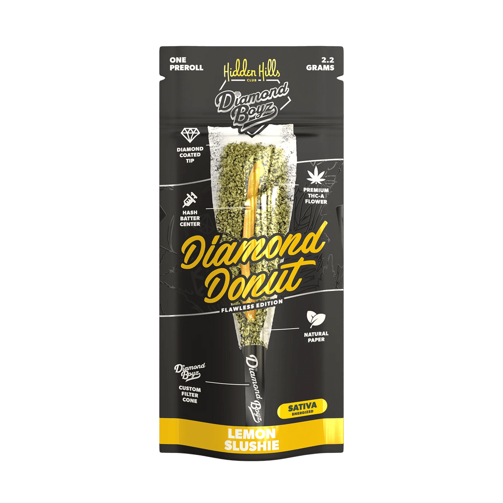 2.2G Diamond Donut Pre Rolls - Lemon Slushie - Sativa - Bandit Distribution