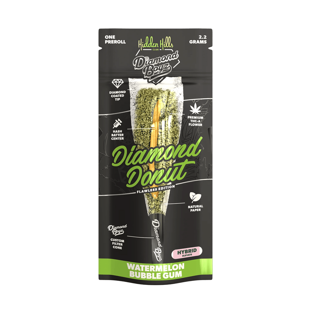 2.2G Diamond Donut Pre Rolls - Watermelon Bubble Gum - Hybrid - Bandit Distribution