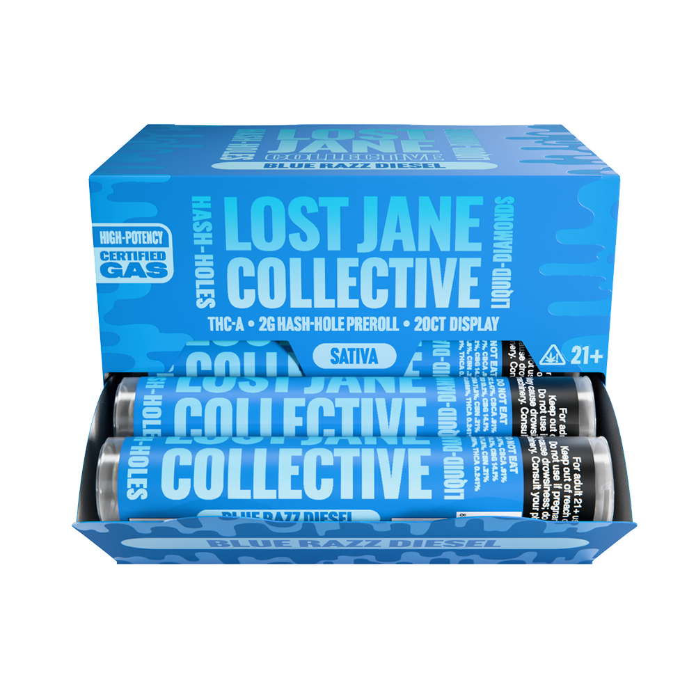 Lost Jane Liquid Diamond Hash Holes - 20ct Display - Blue Razz Diesel