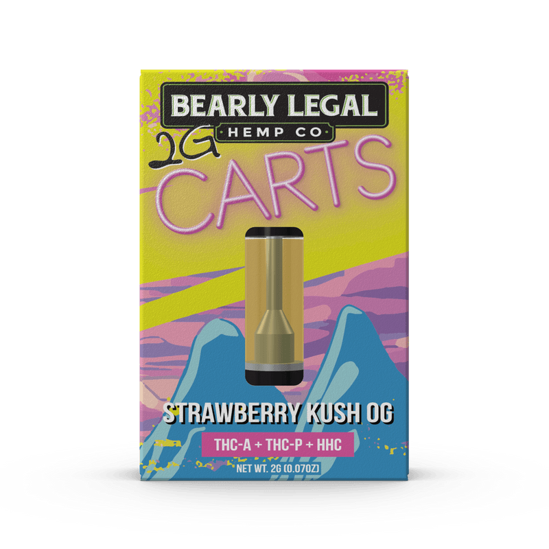 Bearly Legal 2g THCa/THCp/HHC Carts - Strawberry Kush OG - Bandit Distribution