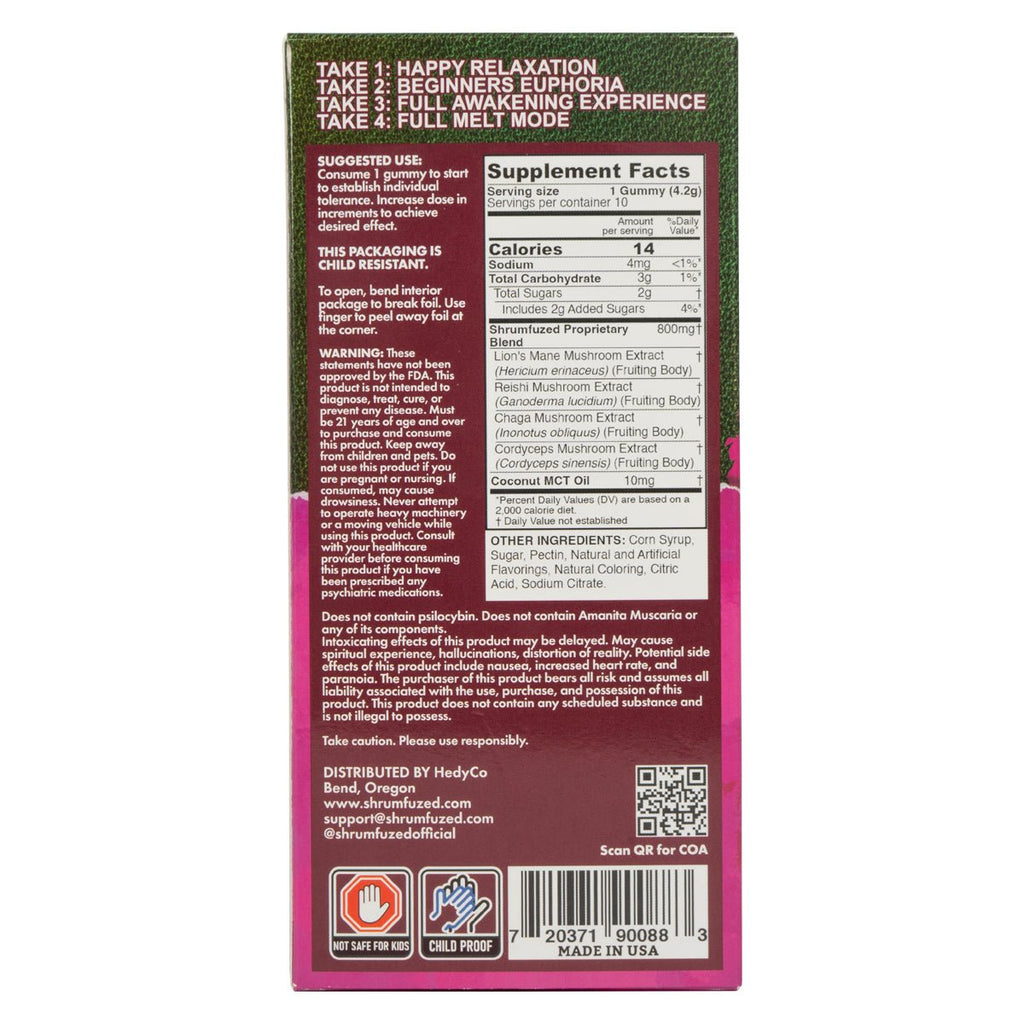 Dazed x Shrumfuzed - Mushroom Gummies - D9/CDB/Shrumfuzed NooTropic Blend - 8600mg - Og Watermelon - Bandit Distribution