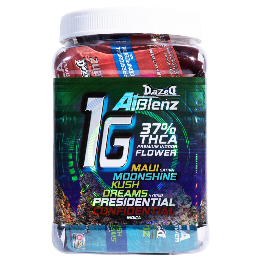 Dazed8 AI Blenz 1g Thca Flower Bags - Variety 1 - 30 Pack Display - Bandit Distribution