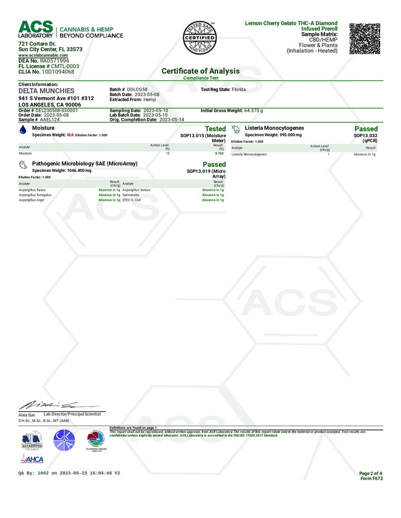Delta Munchies Double Doinks - THCa Diamond Infused Pre Rolls 2pk - Lemon Cherry Gelato - Bandit Distribution