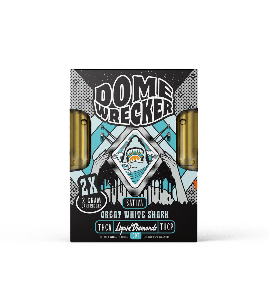 Domewrecker 2X2G Cartridges - Great White Shark (Sativa) - Bandit Distribution