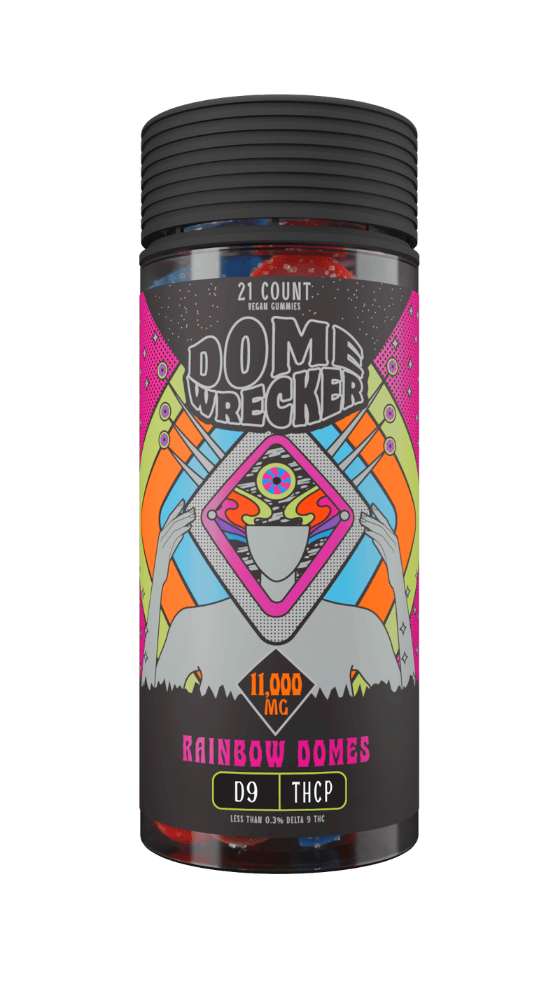 Domewrecker THCa - D9 - THCP Gummies 11000mg - Rainbow Domes - Bandit Distribution