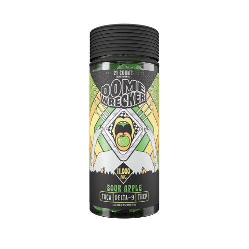Domewrecker THCa - D9 - THCP Gummies 11000mg - Sour Apple - Bandit Distribution