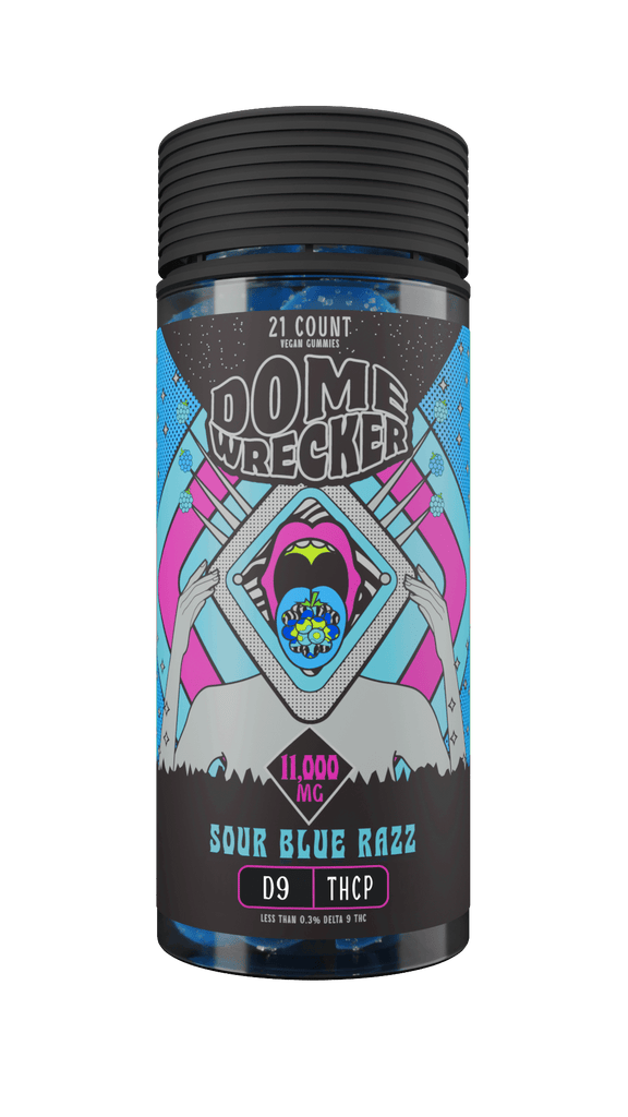Domewrecker THCa - D9 - THCP Gummies 11000mg - Sour Blue Razz - Bandit Distribution