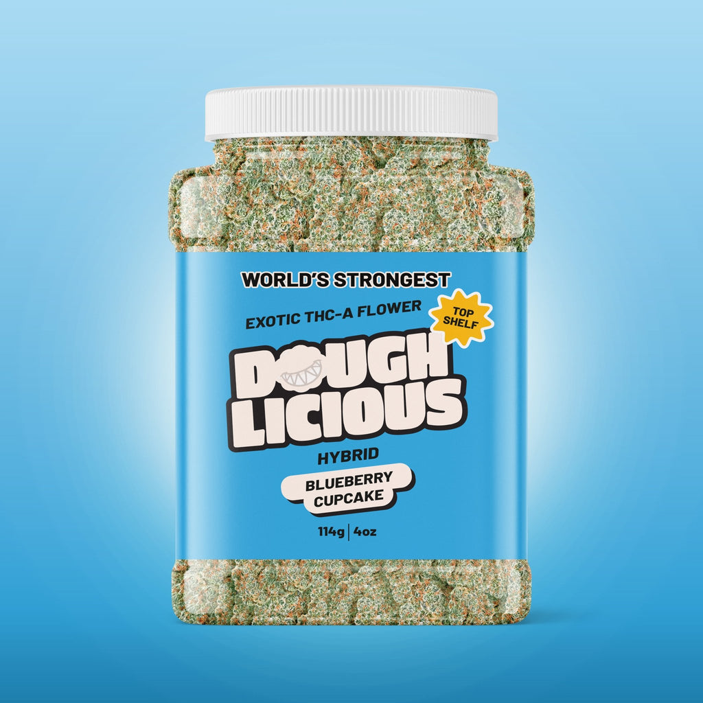 Doughlicious 4oz Thca Flower Bucket - Blueberry Cupcake - 26.25% - Bandit Distribution