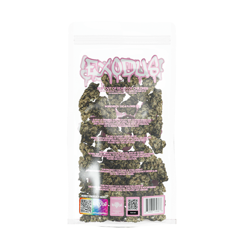 Exodus - High Potency Thca Flower - 8g - Bubble Gum - Bandit Distribution