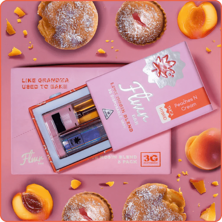 FLWR Bar 3g THCA Disposables - Peaches And Cream - Hybrid - Bandit Distribution