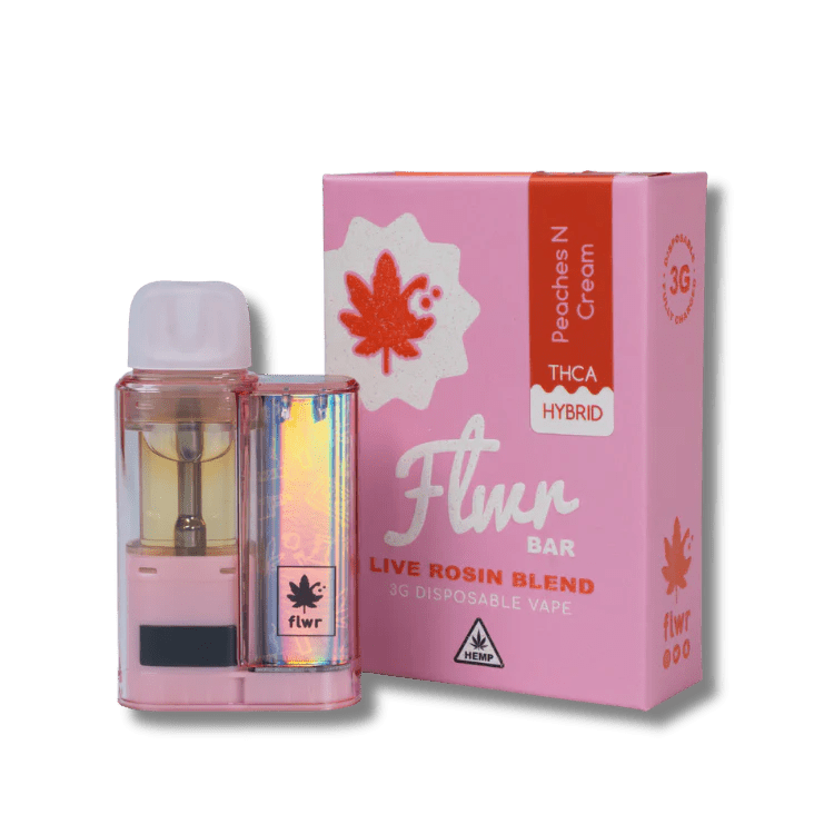 FLWR Bar 3g THCA Disposables - Peaches And Cream - Hybrid - Bandit Distribution