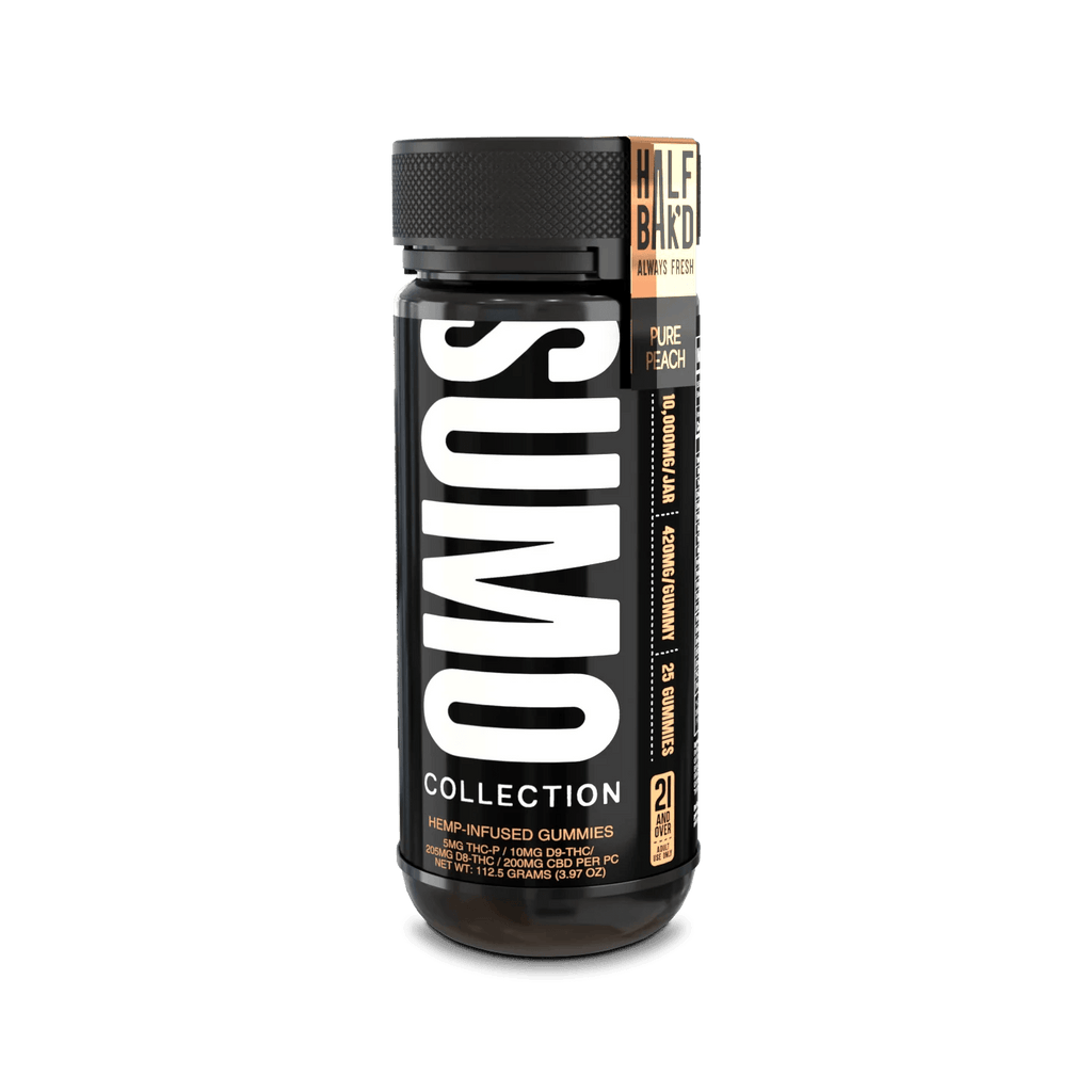 Half Bak'd D9 SUMO THCa/THCp/D8 Gummies - 25ct - Pure Peach - Bandit Distribution