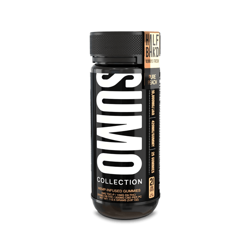 Half Bak'd D9 SUMO THCa/THCp/D8 Gummies - 25ct - Pure Peach - Bandit Distribution