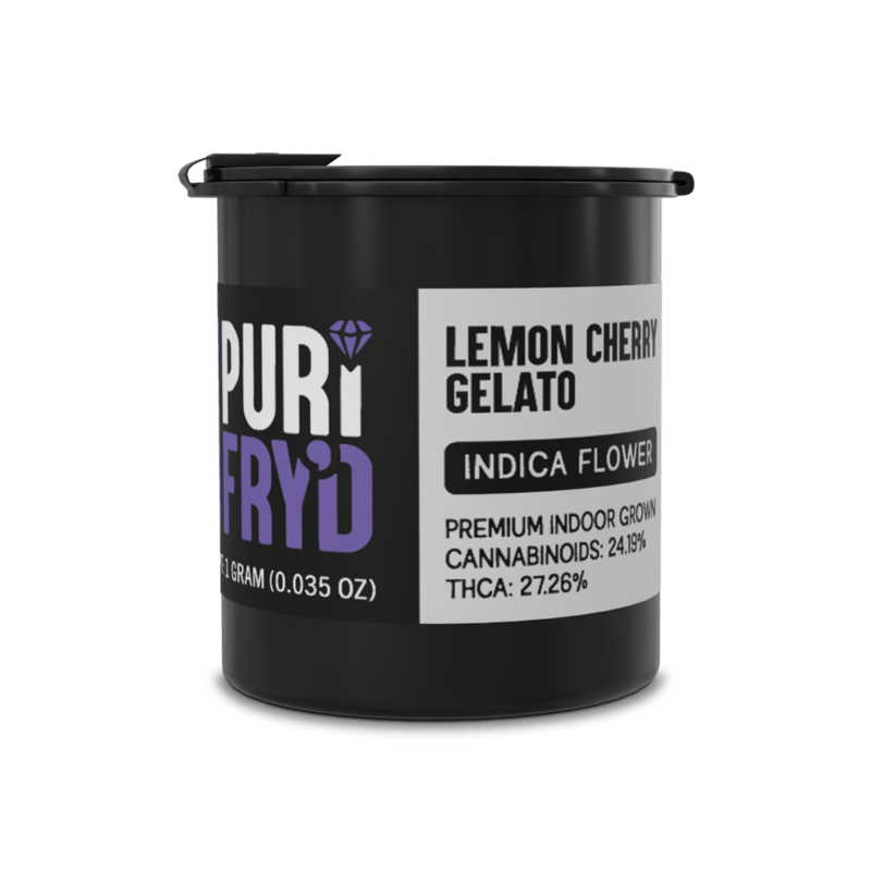 Half Bak'D PuriFryd Indoor Thca Flower - 1g - Lemon Cherry Gelato - 28ct - Hemp Wholesaler