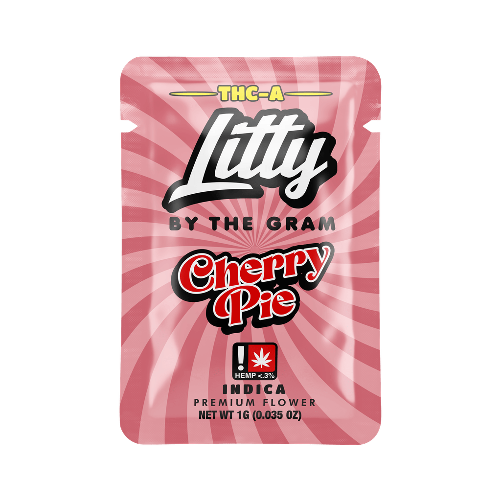 Litty - By The Gram Thca Flower - 50 - 1g Pack Display - Cherry Pie - Bandit Distribution