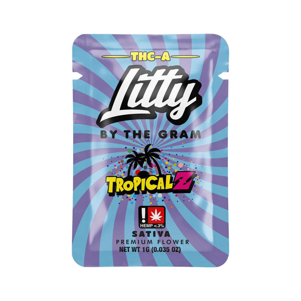 Litty - By The Gram Thca Flower - 50 - 1g Pack Display - Tropical Z - Bandit Distribution