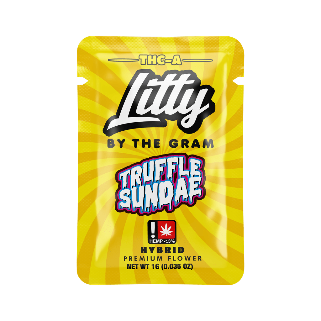 Litty - By The Gram Thca Flower - 50 - 1g Pack Display - Truffle Sundae - Bandit Distribution