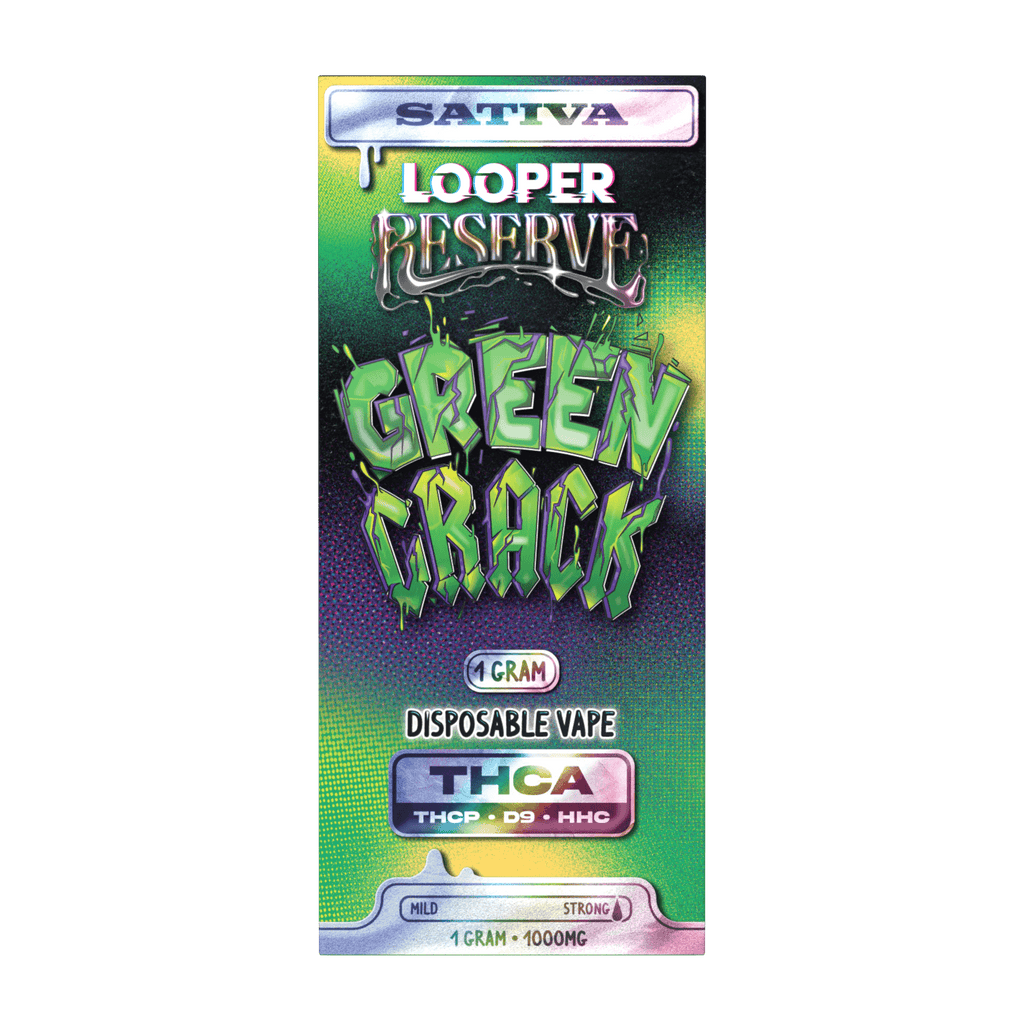 Looper Reserve 1g Disposable - THCA - THCP - HHC - D9 - Green Crack Strain - Bandit Distribution