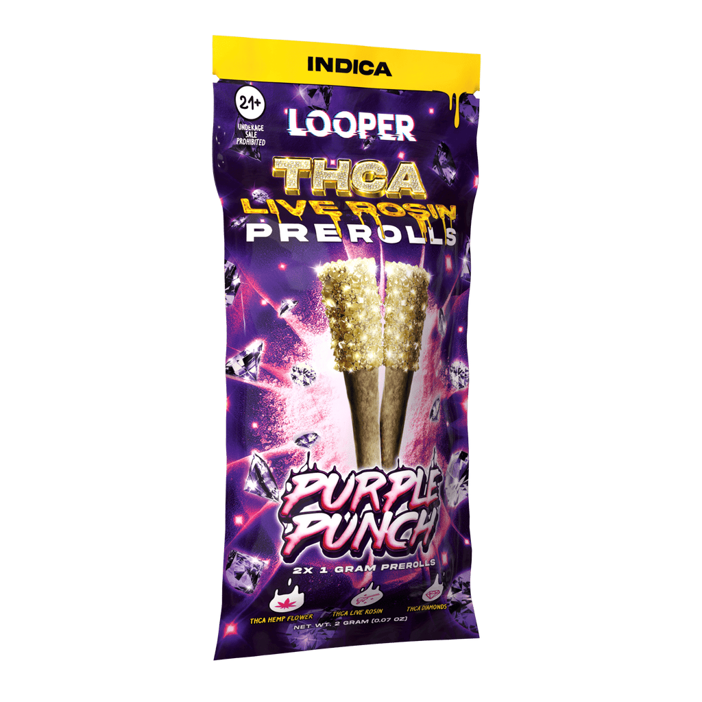 Looper THCA Live Rosin Pre Rolls 2pk - Purple Punch - Bandit Distribution