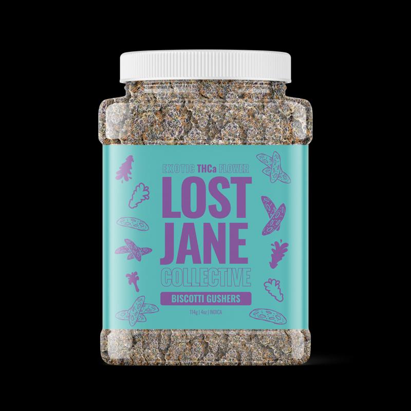 Lost Jane 4oz Thca Flower Bucket - Biscotti Gushers - 28.97% - Bandit Distribution