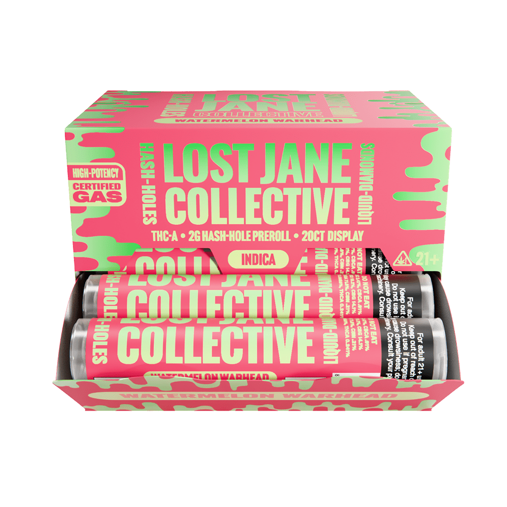 Lost Jane Liquid Diamond Hash Holes - 20ct Display - Watermelon Warhead - Bandit Distribution