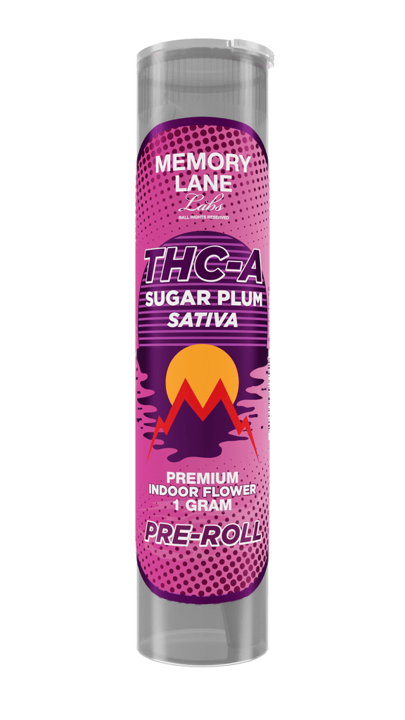 Memory Lane THCA Pre Rolls - 1g Tubed - 20ct Display - Sugar Plum - Bandit Distribution