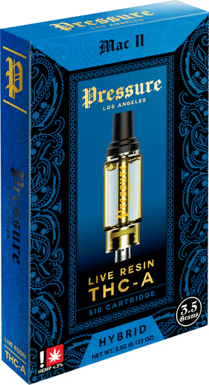 Pressure 3.5g Live resin THCA Cartridge - Mac 11 - Bandit Distribution