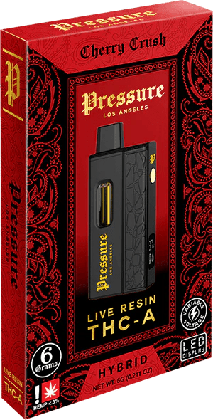 Pressure 6g Live Resin THC-A Disposable - Cherry Crush - Bandit Distribution