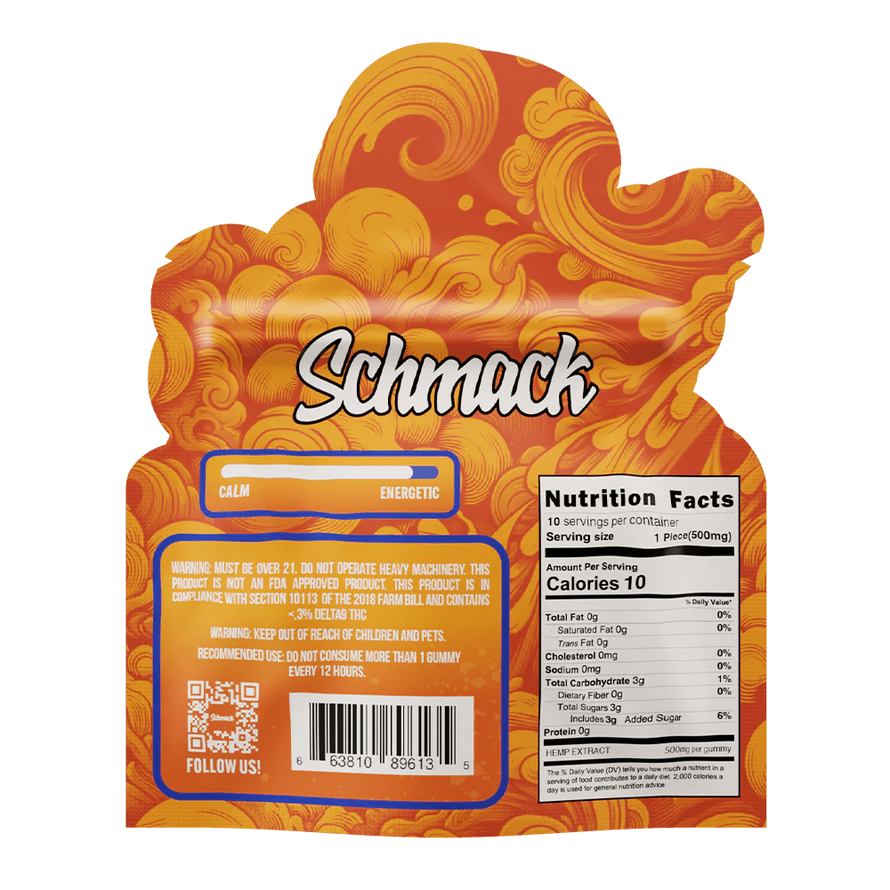 Schmack 10ct THCA Gummies - Liquid Diamonds - Thcp - D9 - 5000mg - Tangy Citrus - Bandit Distribution