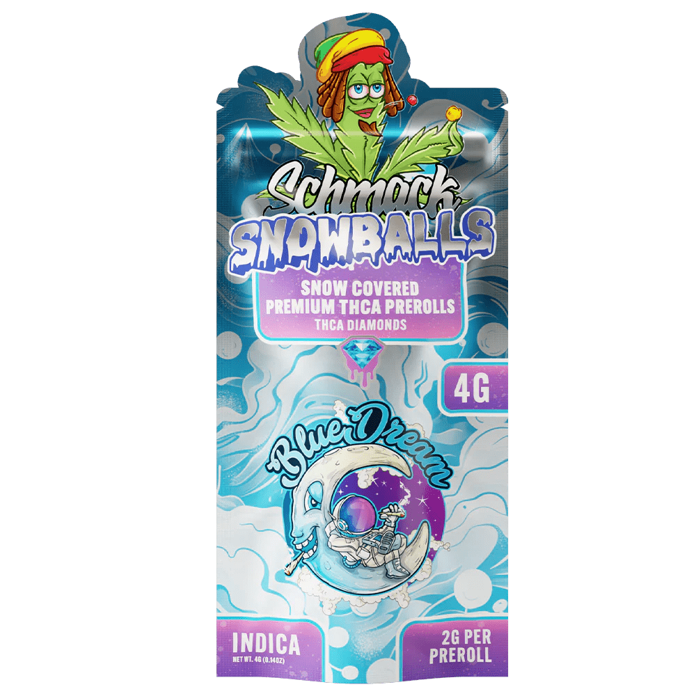 Schmack 2 Pack Snow Prerolls - Blue Dream - Indica - 10 Pack Display - Bandit Distribution