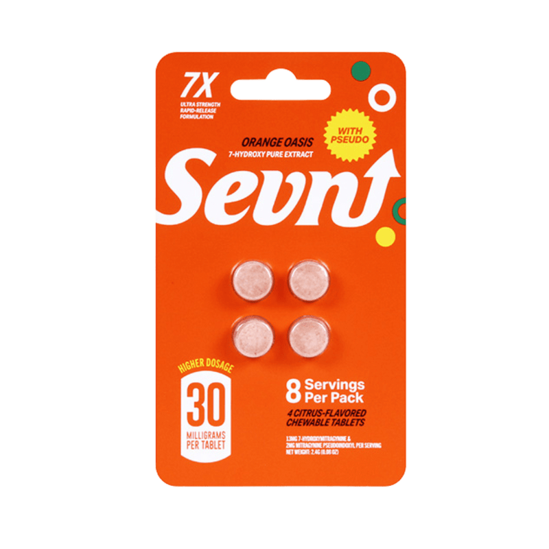 Sevn - 7 - Hydroxy with Pseudo Tablets 4ct - Orange Oasis - 120mg - Bandit Distribution