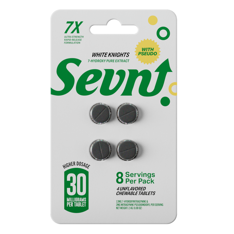 Sevn - 7 - Hydroxy with Pseudo Tablets 4ct - White Knights 120mg - Bandit Distribution