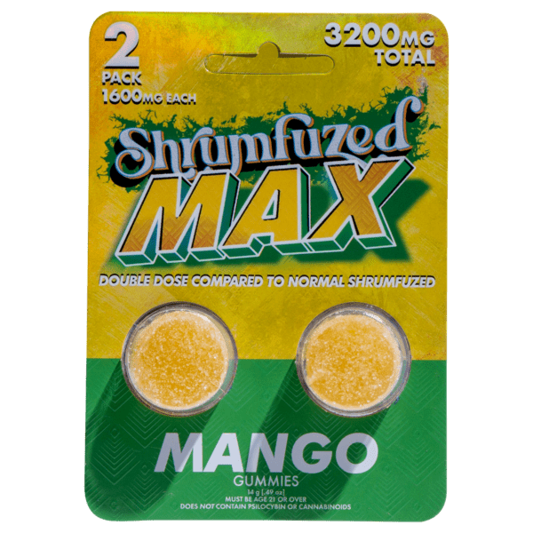 Shrumfuzed MAX 2pc Mushroom Gummies - Mango - 10 Pack Display - Bandit Distribution