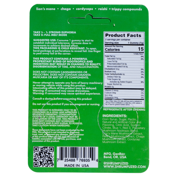 Shrumfuzed MAX 2pc Mushroom Gummies - Mango - 10 Pack Display - Bandit Distribution