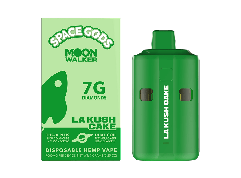 Space Gods Moon Walker 7g Disposables - Thca Liquid Diamonds+THCp+D8 - LA Kush Cake - Bandit Distribution