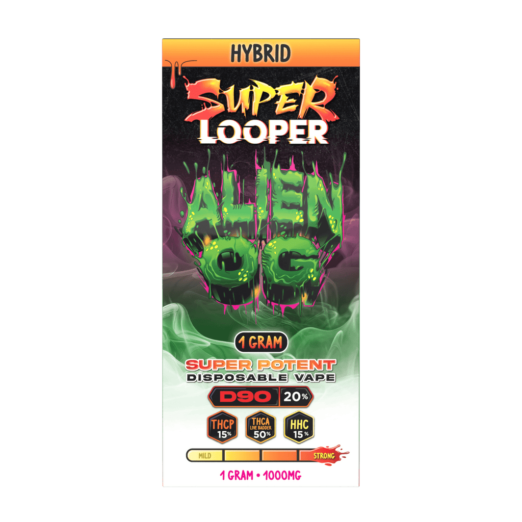 Super Looper THCA - THCP - HHC Super Potent 1g Disposables - Alien OG - Bandit Distribution
