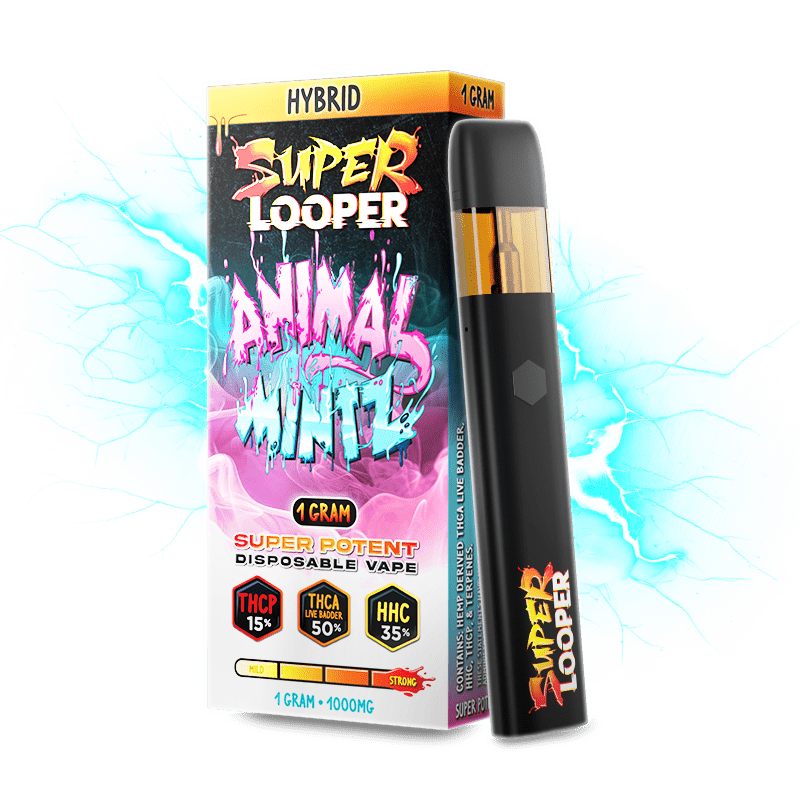 Super Looper THCA-THCP-HHC Super Potent 1g Disposables - Animal Mintz - Bandit Distribution