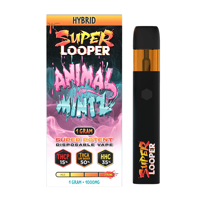 Super Looper THCA-THCP-HHC Super Potent 1g Disposables - Animal Mintz - Bandit Distribution