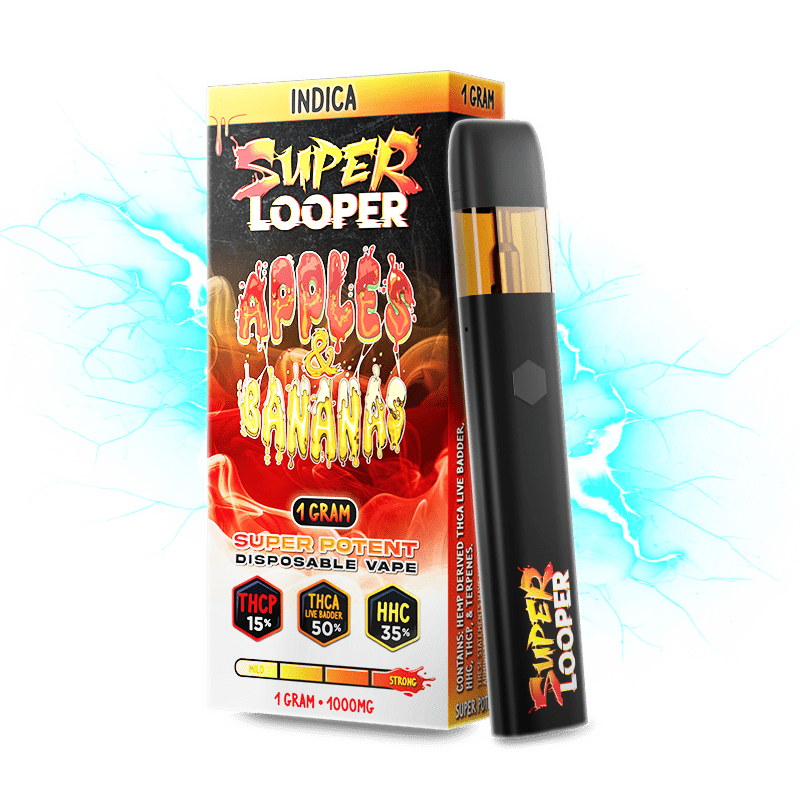 Super Looper THCA-THCP-HHC Super Potent 1g Disposables - Apples & Bananas - Bandit Distribution