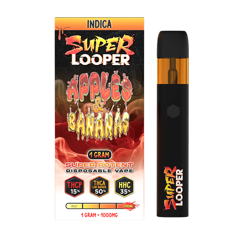 Super Looper THCA-THCP-HHC Super Potent 1g Disposables - Apples & Bananas - Bandit Distribution