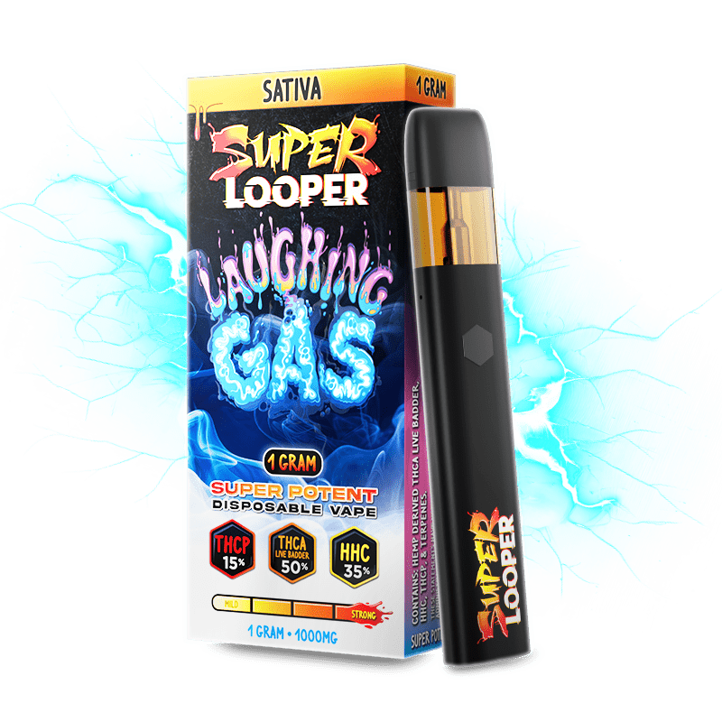Super Looper THCA-THCP-HHC Super Potent 1g Disposables - Laughing Gas - Bandit Distribution