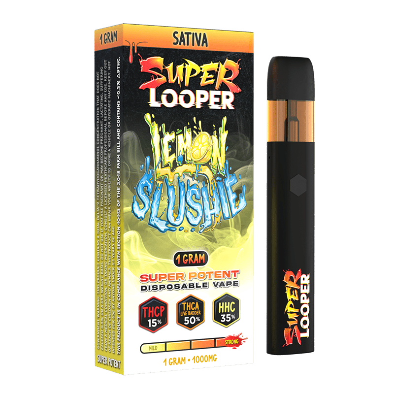 Super Looper THCA - THCP - HHC Super Potent 1g Disposables - Lemon Slush - Bandit Distribution