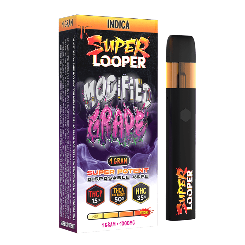 Super Looper THCA - THCP - HHC Super Potent 1g Disposables - Modified Grape - Bandit Distribution