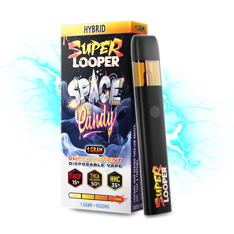 Super Looper THCA-THCP-HHC Super Potent 1g Disposables - Space Candy - Bandit Distribution