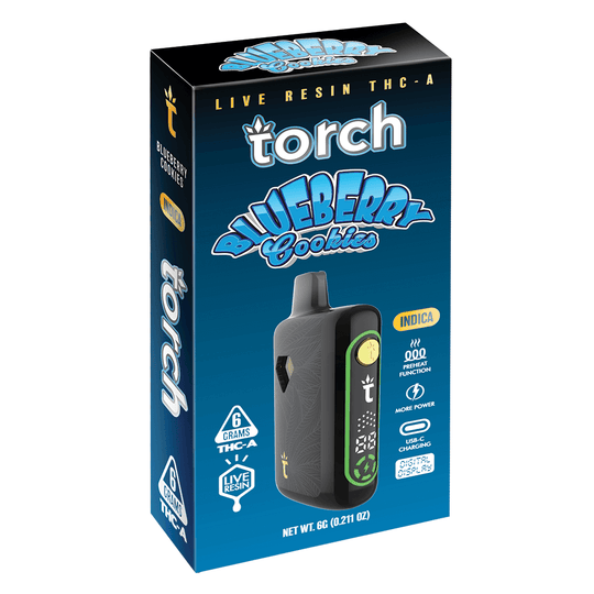 Torch 6g Live Resin Thca Disposables - Blueberry Cookies - Indica - Bandit Distribution