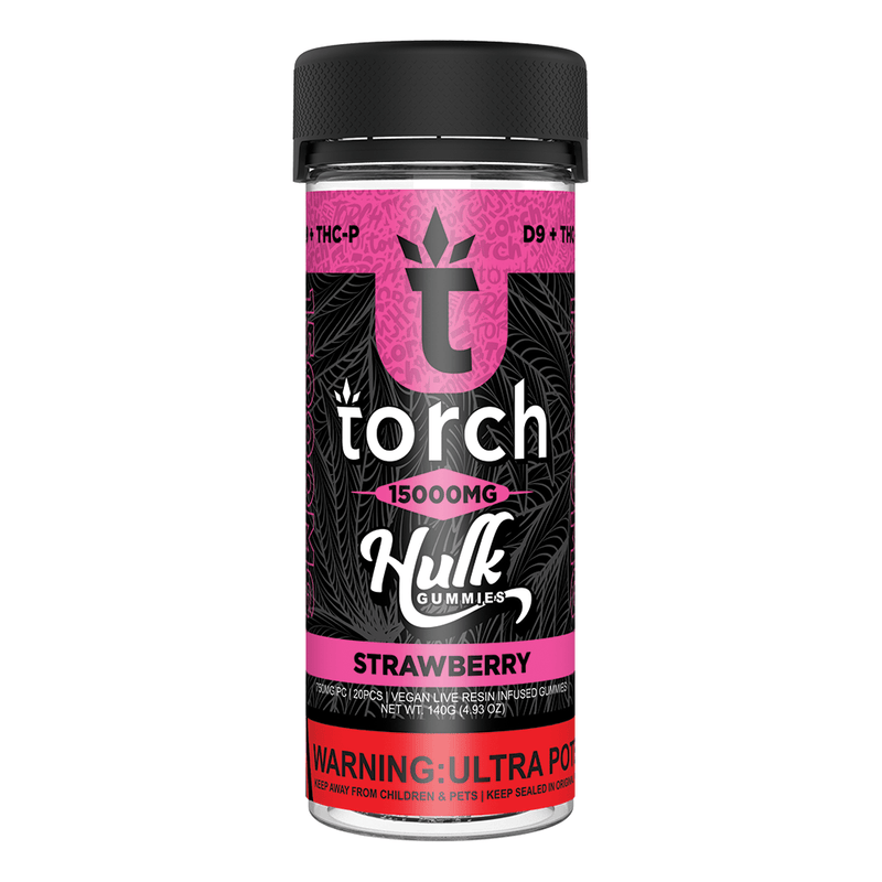 Torch Hulk 15,000 Gummies - D9+Thcp - Strawberry - Bandit Distribution