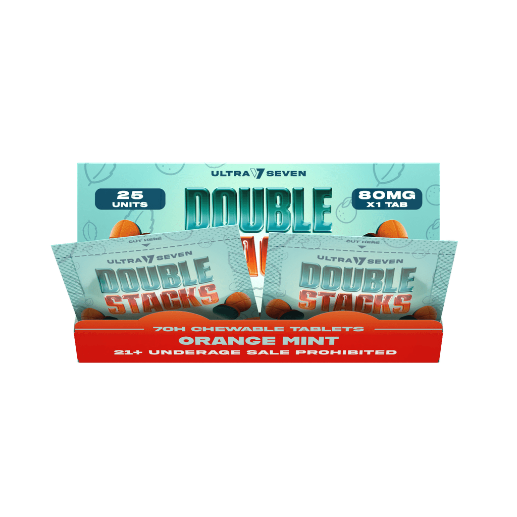 Ultra 7 Double Stacks 7 - Oh Tabs 80mg Each - 25 Unit Display - Orange Mint - Bandit Distribution