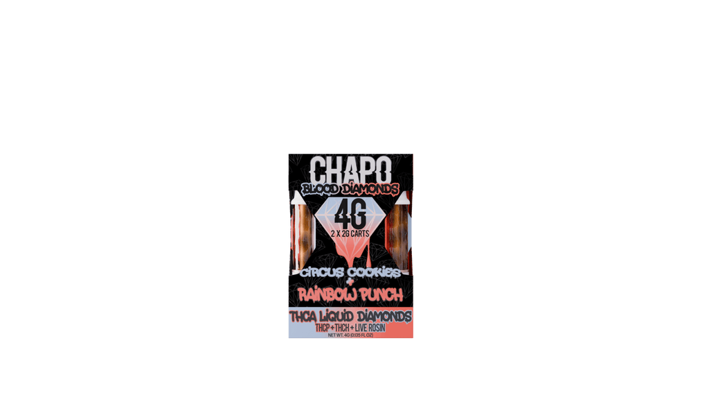 Chapo Extrax Blood Diamond 4g Duo Carts - Circus Cookie + Rainbow Punch - HempWholesaler.com