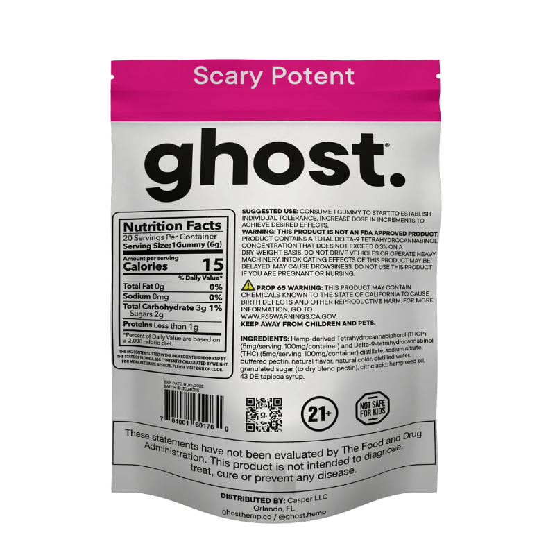 Ghost Reaper 200mg D9+THCp Gummies - Cherry Berry Cemetery - HempWholesaler.com